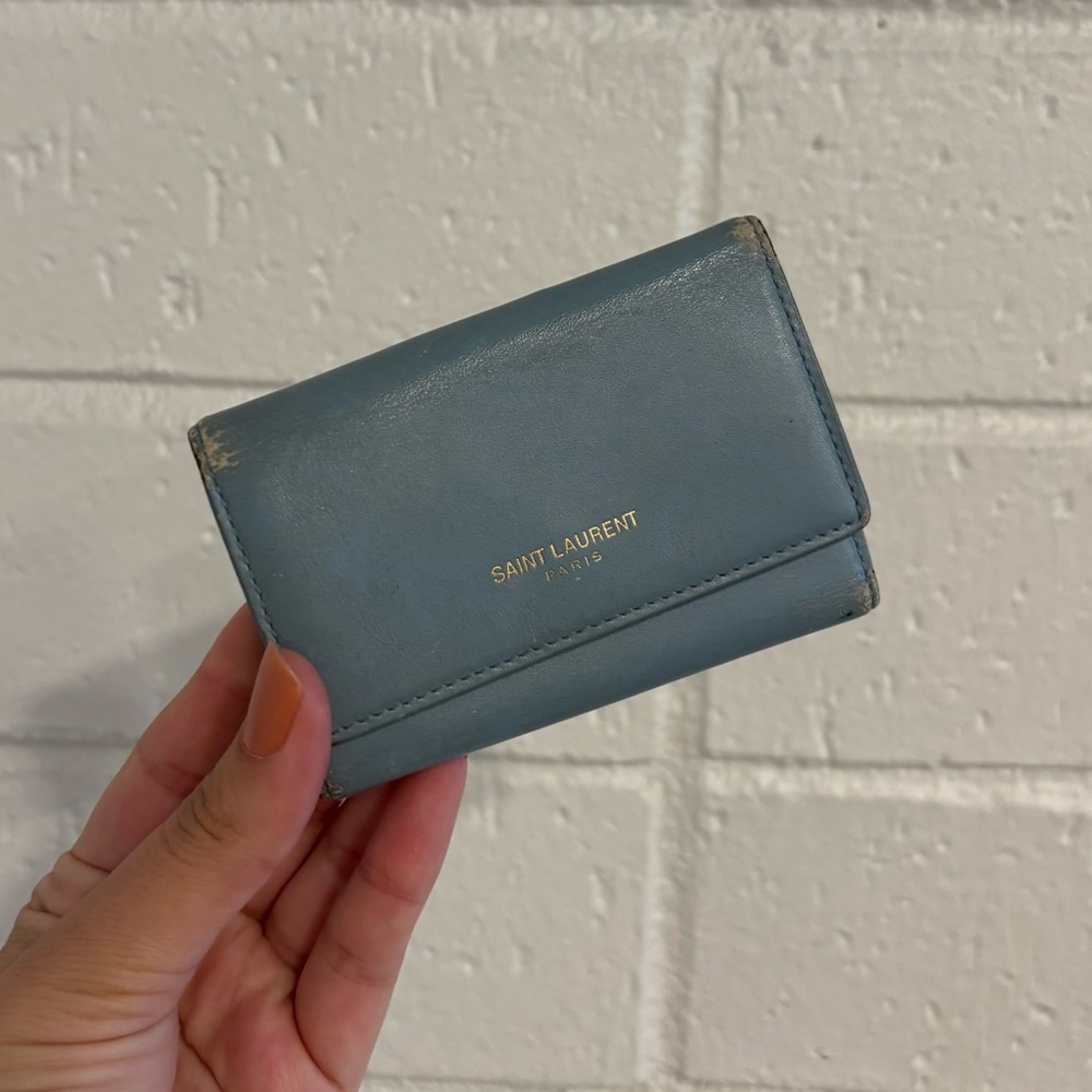 Saint Laurent vintage keyholder wallet in blue